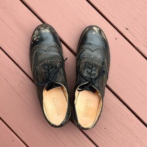 Bed Stu Black distressed Wingtip Leather Shoes Size 11